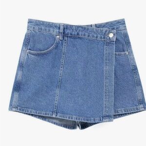 Blue Medium Wash Denim Jean skirt  with Selvedge Edge
